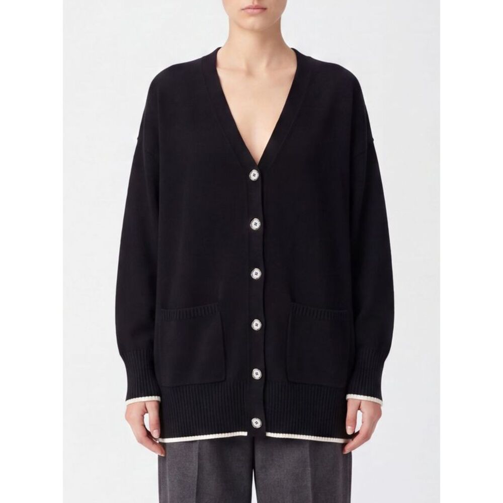 Pinko Women Pinko Relaxed Fit Wool And Cashmere V-Neck Cardigan With Pockets